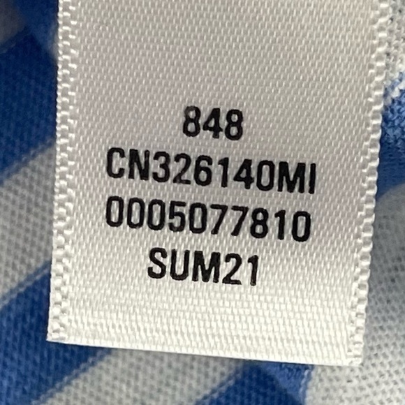 Caslon Shirt Womens XXS Brooke Stripe Tee Blue White Short Sleeve V-Neck Soft - Picture 9 of 11